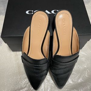 Coach black loafers slides